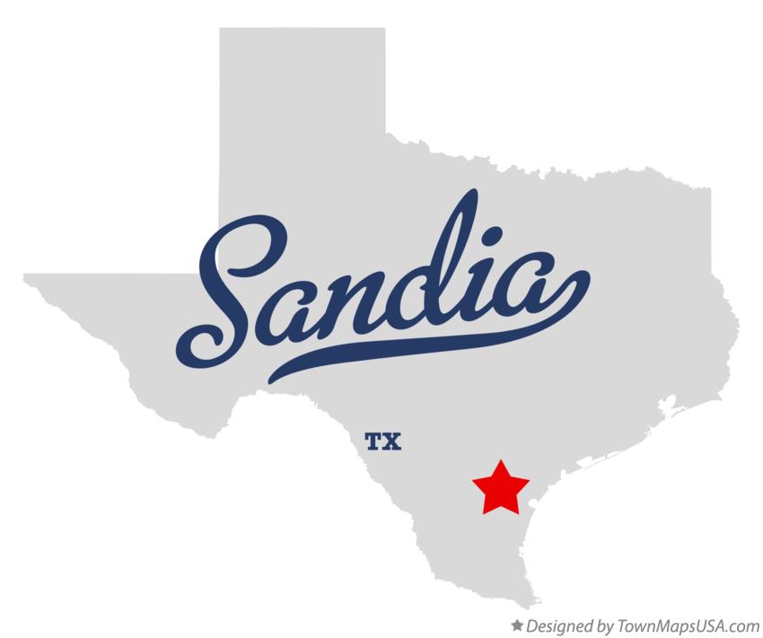 Map of Sandia Texas TX