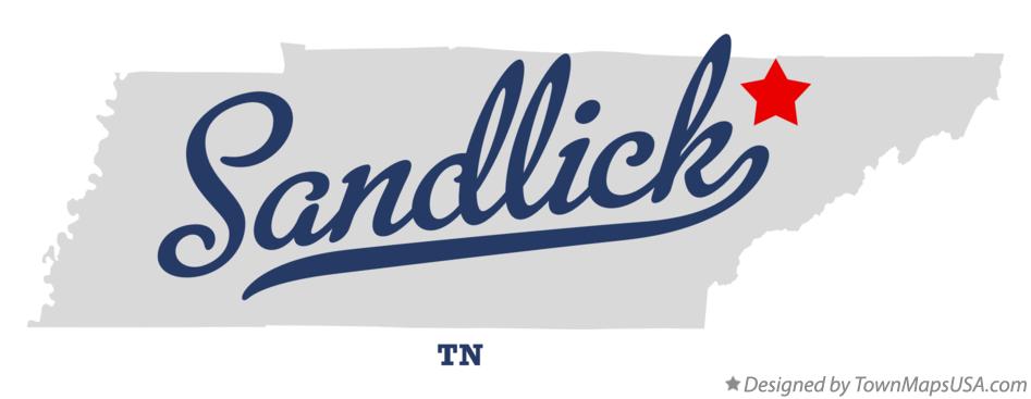 Map of Sandlick Tennessee TN