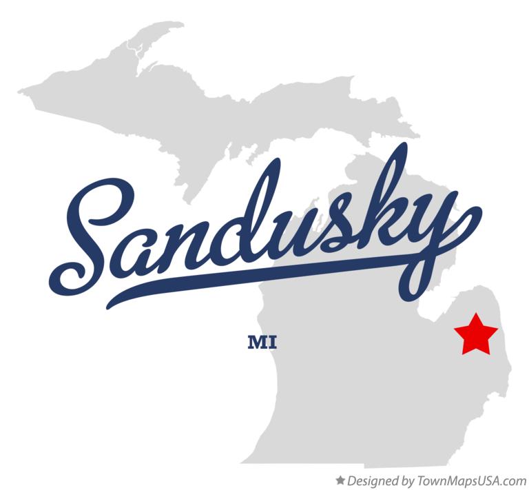 Map of Sandusky Michigan MI