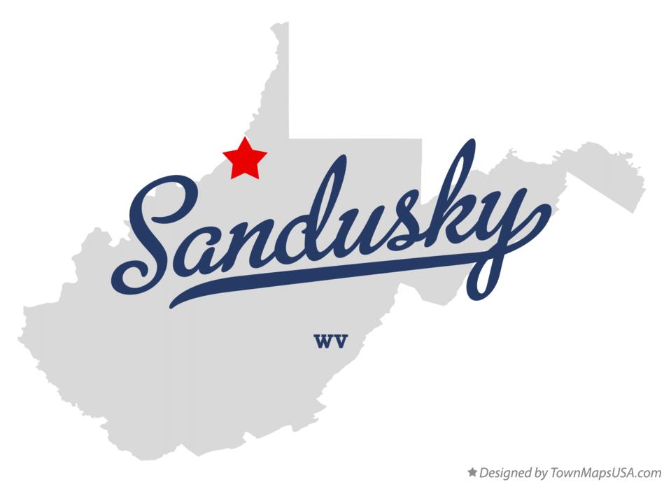 Map of Sandusky West Virginia WV