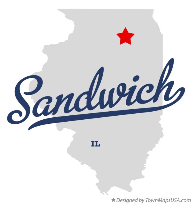 Map of Sandwich Illinois IL