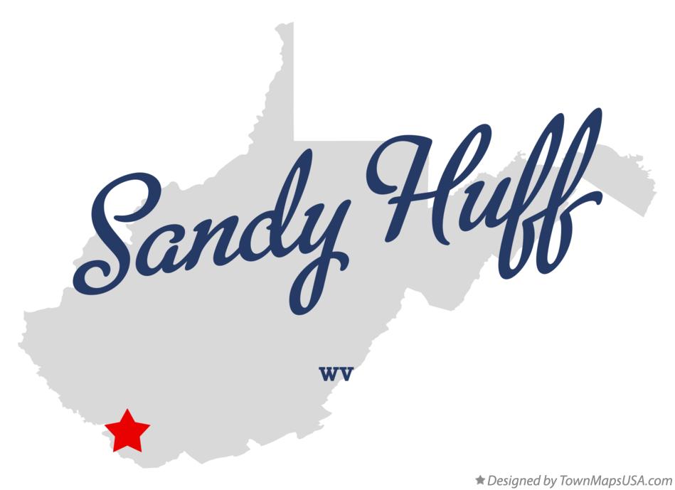 Map of Sandy Huff West Virginia WV