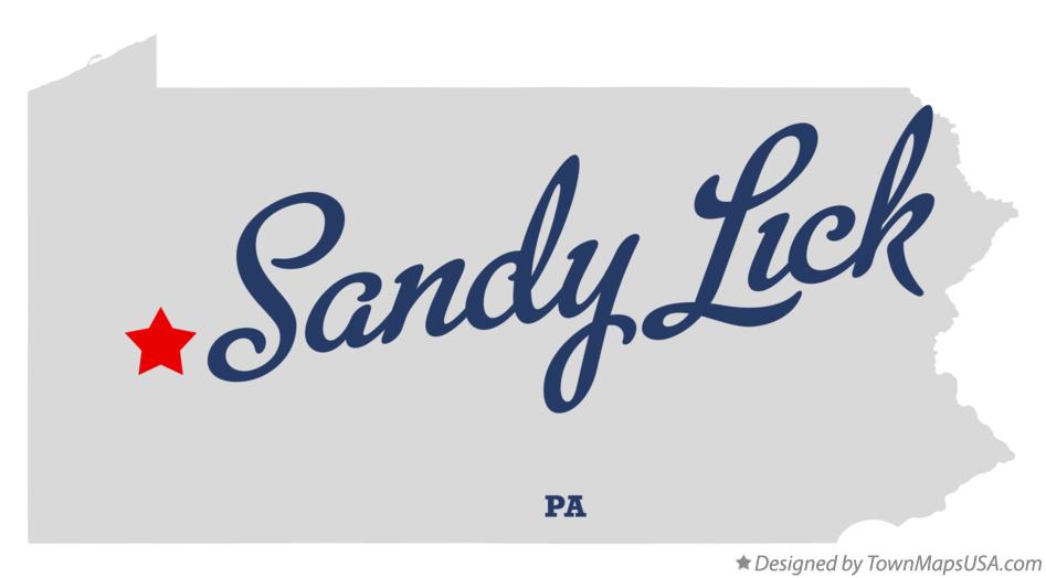 Map of Sandy Lick Pennsylvania PA