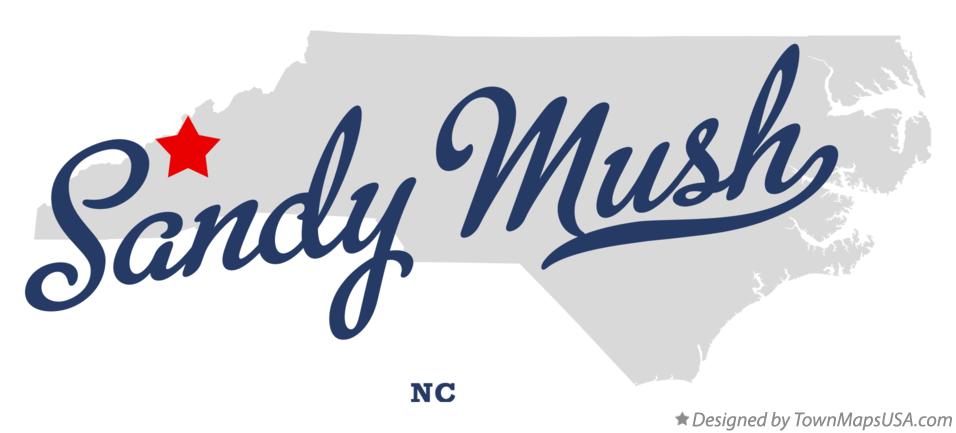 Map of Sandy Mush North Carolina NC