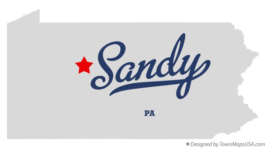 Map of Sandy Pennsylvania PA