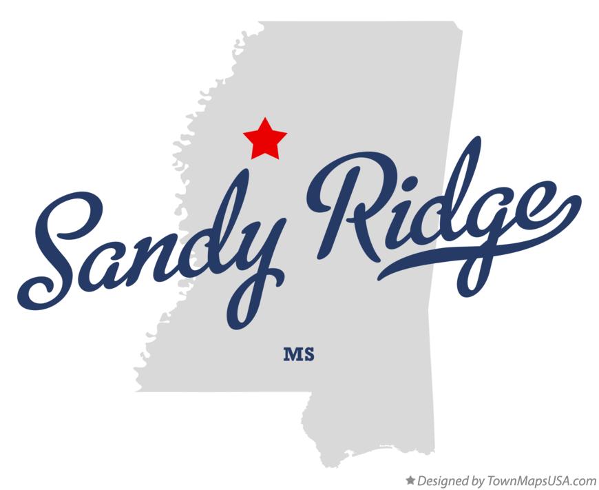 Map of Sandy Ridge Mississippi MS