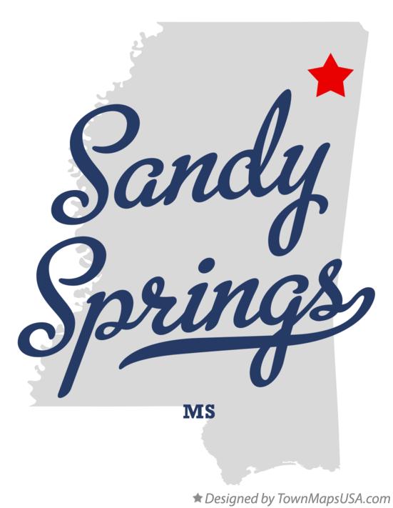 Map of Sandy Springs Mississippi MS
