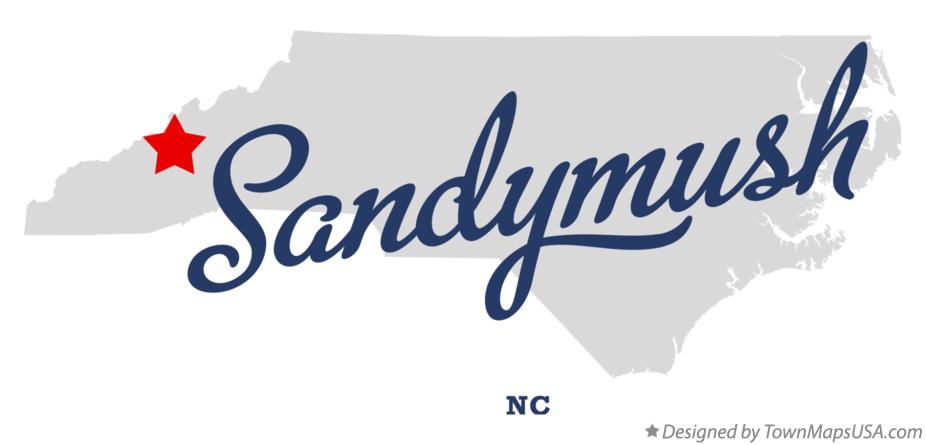 Map of Sandymush North Carolina NC