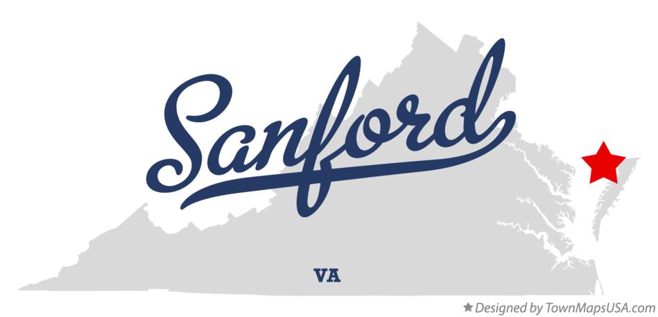 Map of Sanford Virginia VA