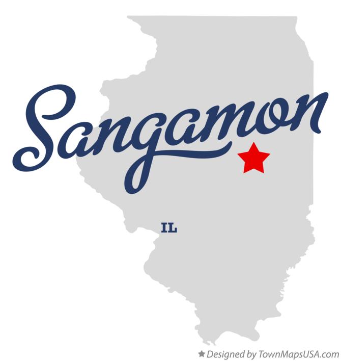 Map of Sangamon Illinois IL