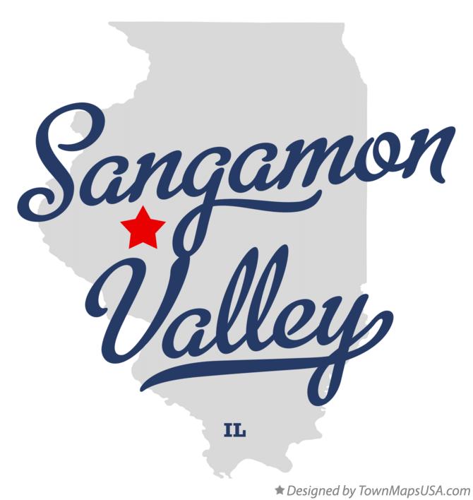 Map of Sangamon Valley Illinois IL