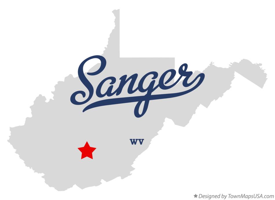 Map of Sanger West Virginia WV