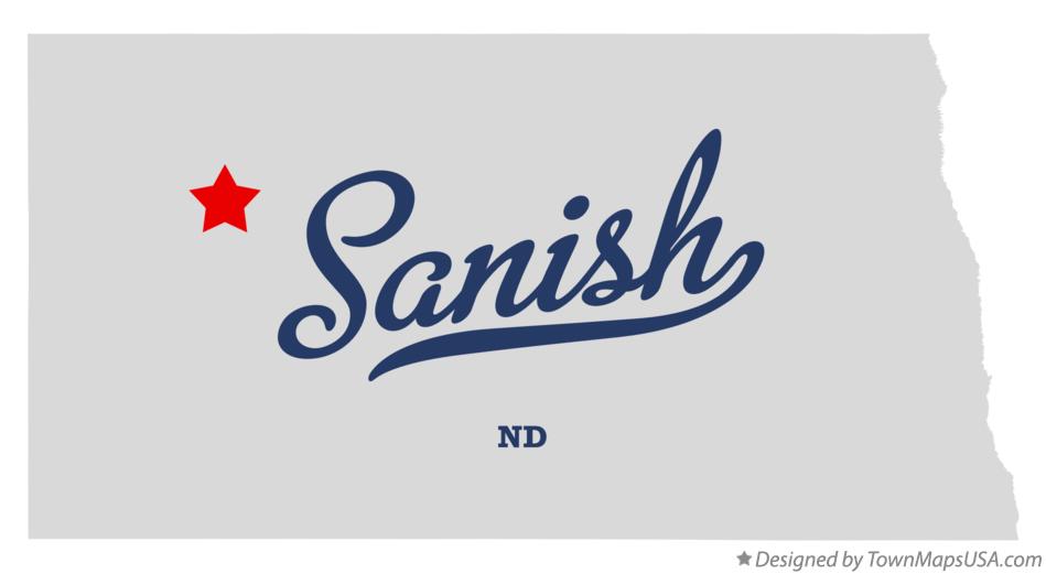 Map of Sanish North Dakota ND