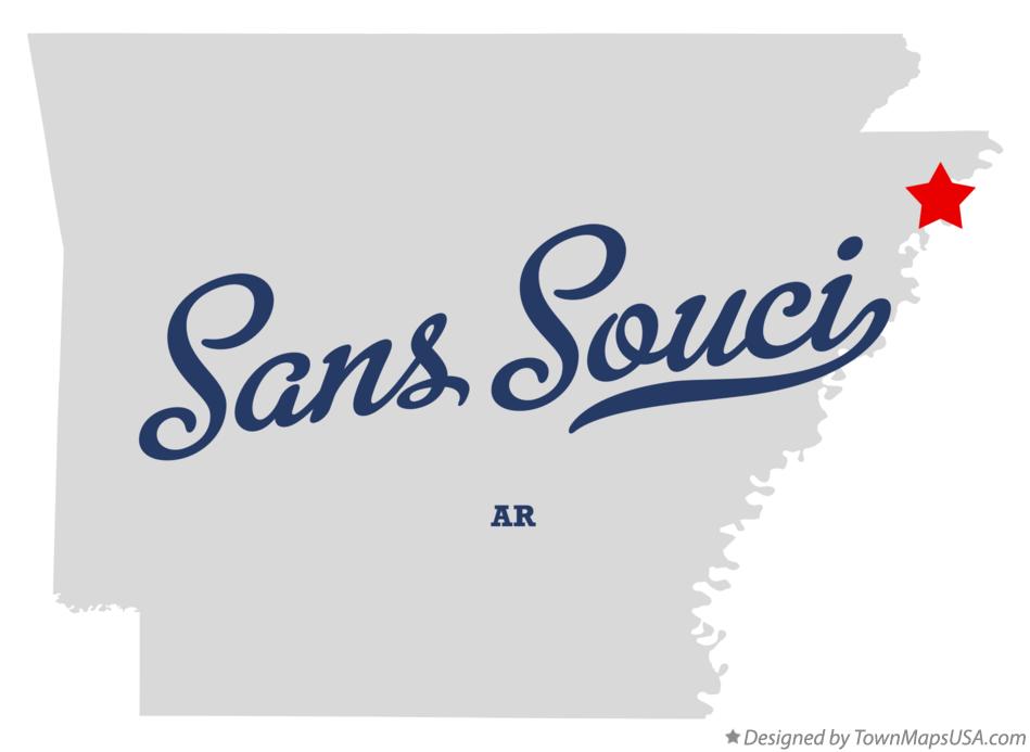 Map of Sans Souci Arkansas AR
