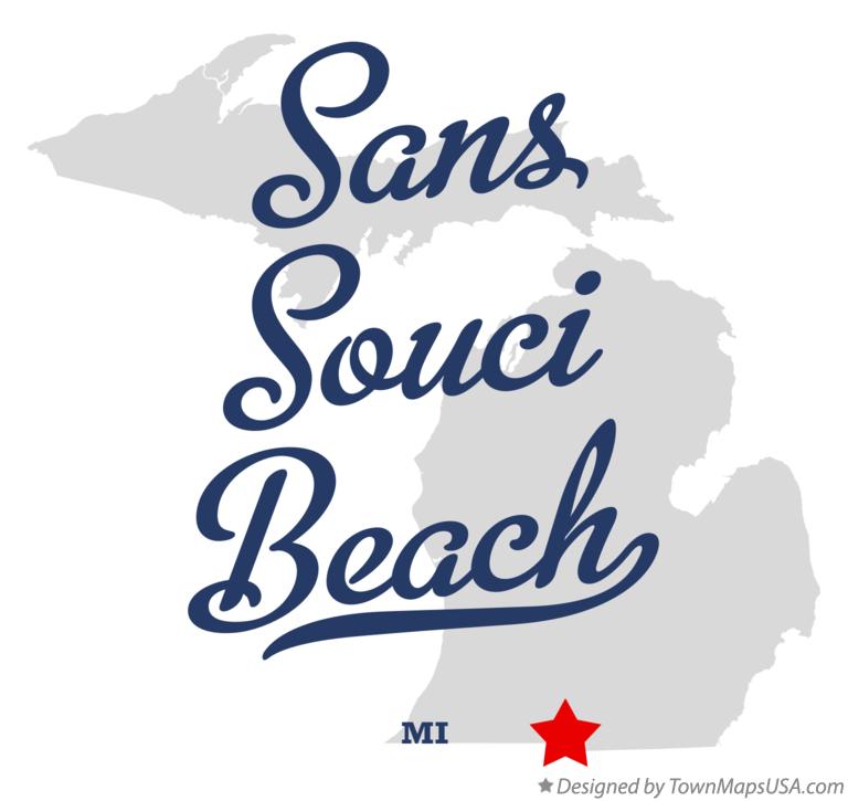Map of Sans Souci Beach Michigan MI