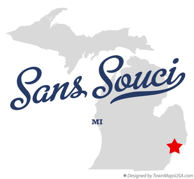 Map of Sans Souci Michigan MI