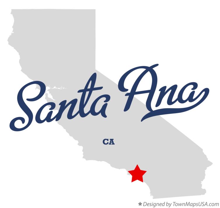 Map of Santa Ana California CA