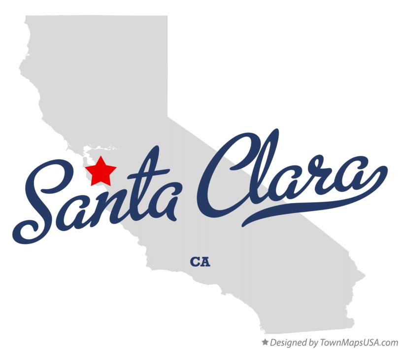 Map of Santa Clara California CA