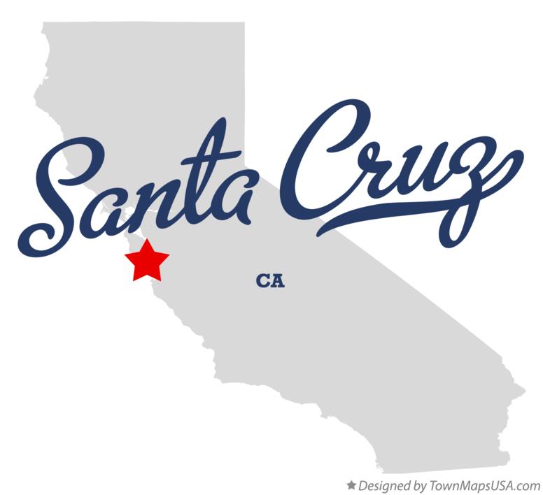 Map of Santa Cruz California CA