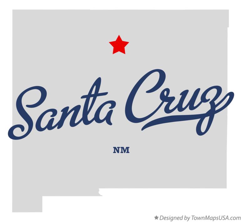 Map of Santa Cruz New Mexico NM