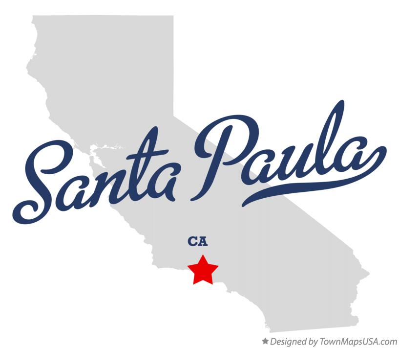 Map Of Santa Paula Ca California