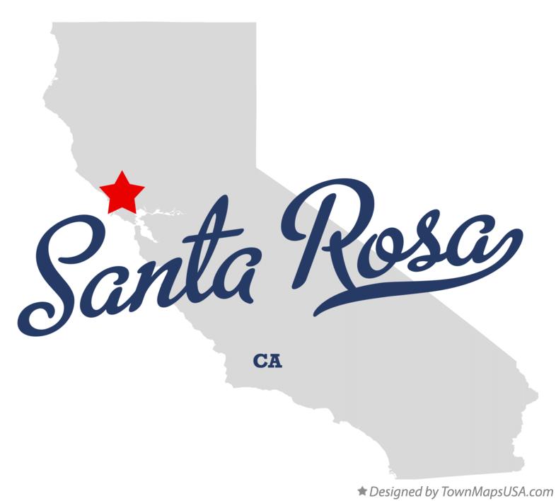 Map of Santa Rosa California CA