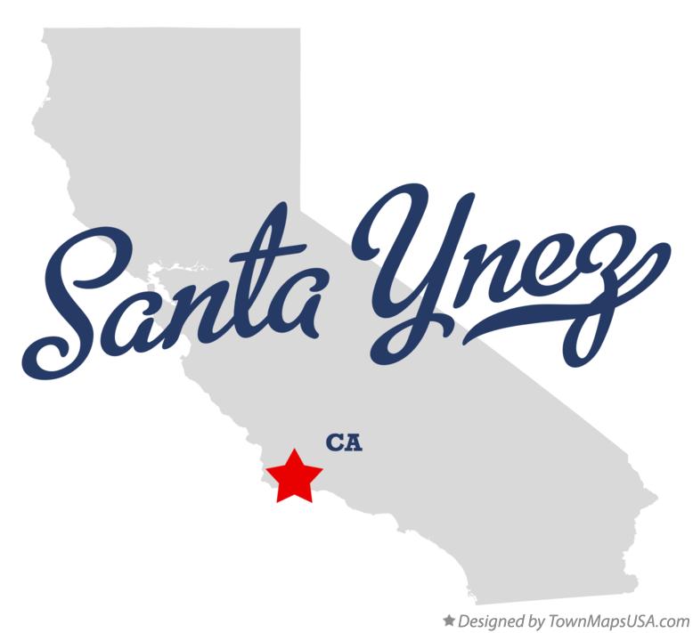 Map of Santa Ynez California CA
