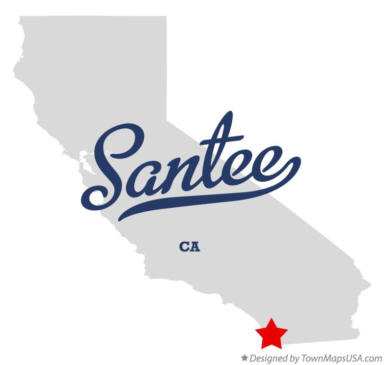 Map of Santee California CA