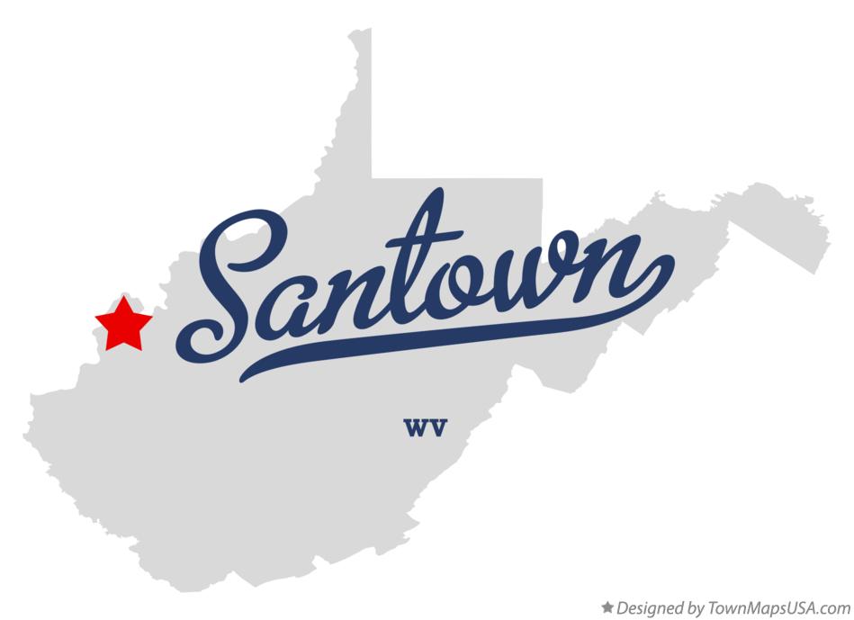 Map of Santown West Virginia WV