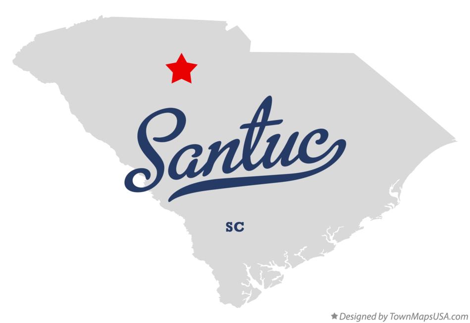Map of Santuc South Carolina SC