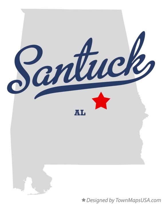 Map of Santuck Alabama AL