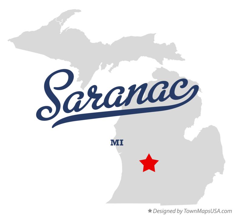 Map of Saranac Michigan MI