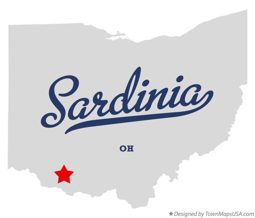Map of Sardinia Ohio OH