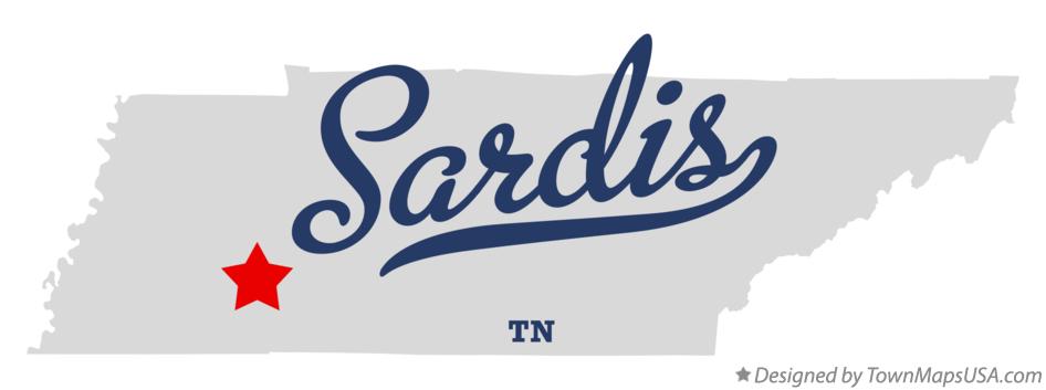 Map of Sardis Tennessee TN