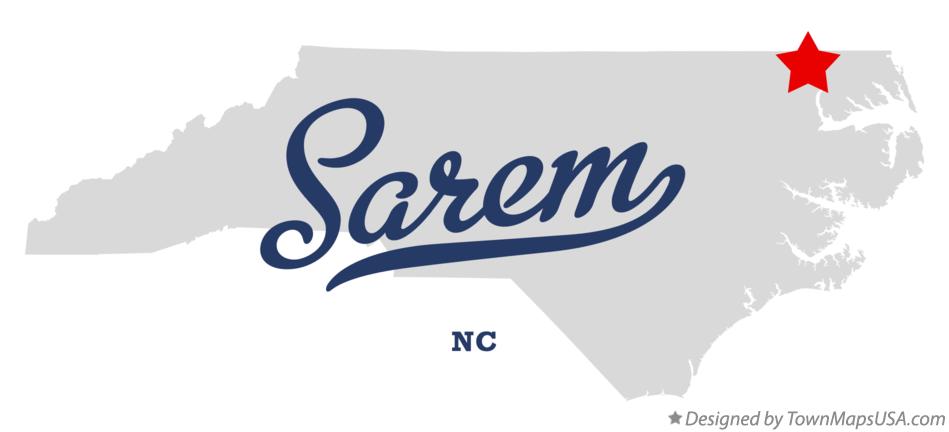 Map of Sarem North Carolina NC