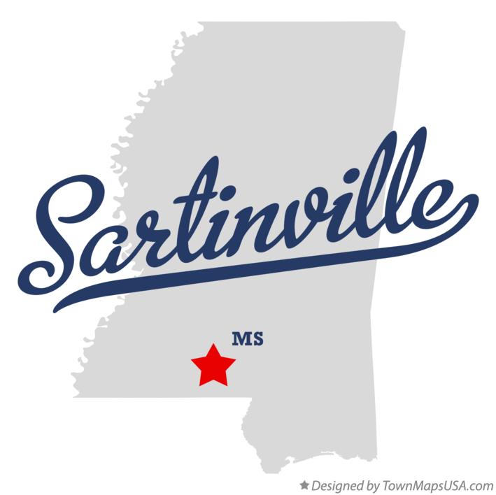 Map of Sartinville Mississippi MS