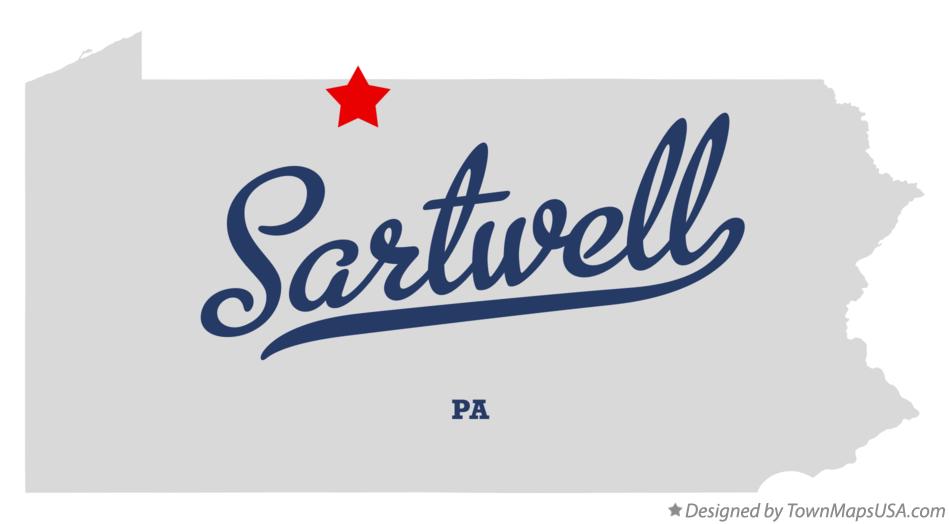 Map of Sartwell Pennsylvania PA