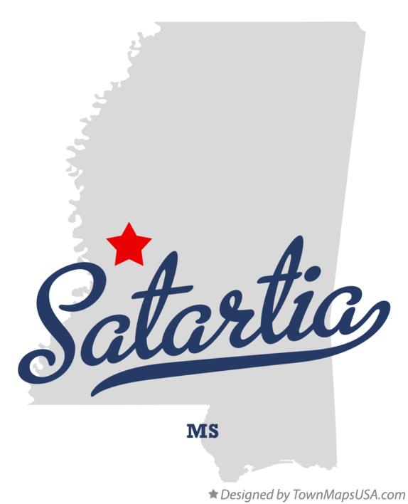 Map of Satartia Mississippi MS