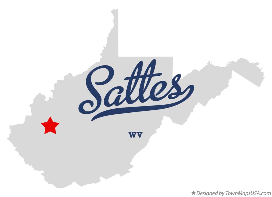 Map of Sattes West Virginia WV