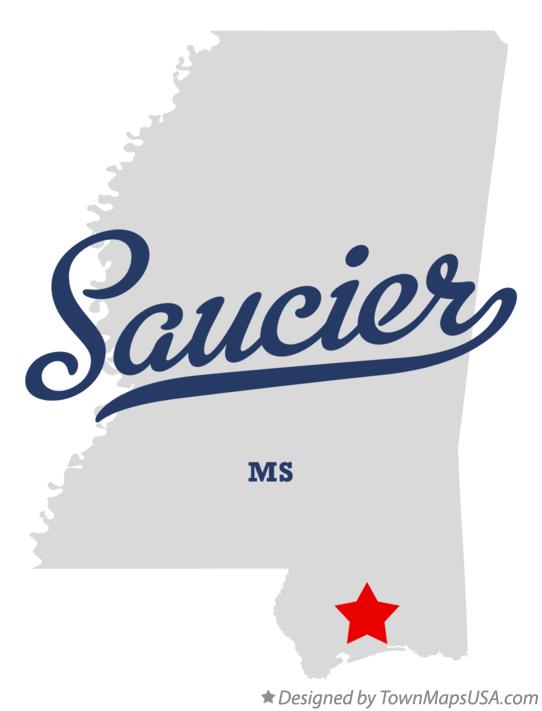 Map of Saucier Mississippi MS