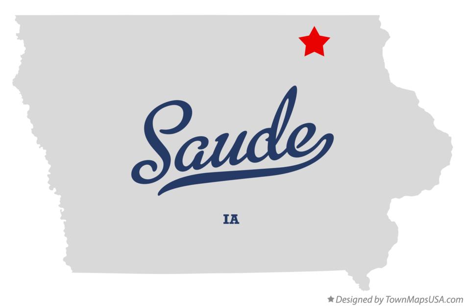 Map of Saude Iowa IA
