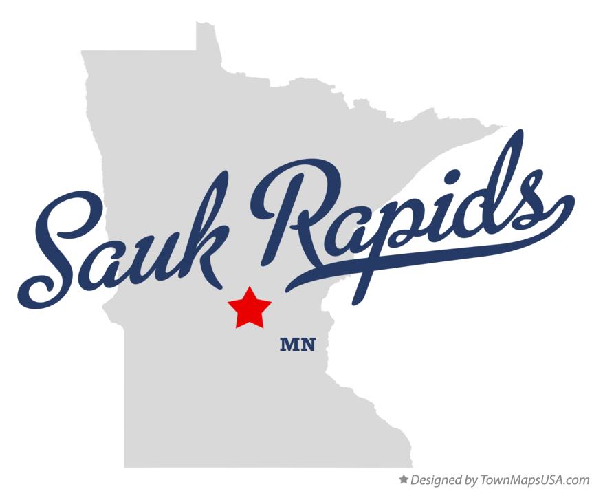 Map of Sauk Rapids Minnesota MN