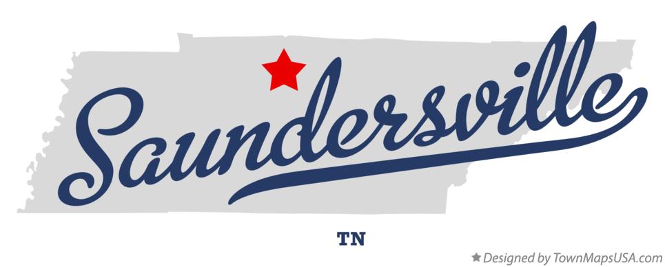 Map of Saundersville Tennessee TN