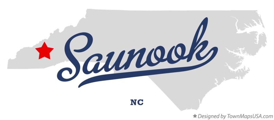 Map of Saunook North Carolina NC