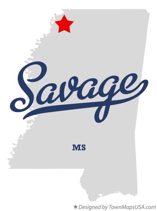 Map of Savage Mississippi MS