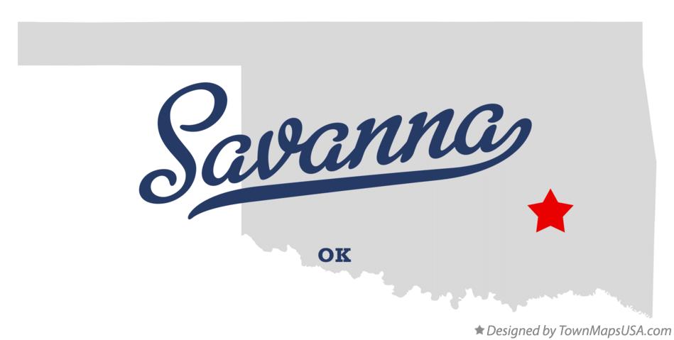 Map of Savanna Oklahoma OK