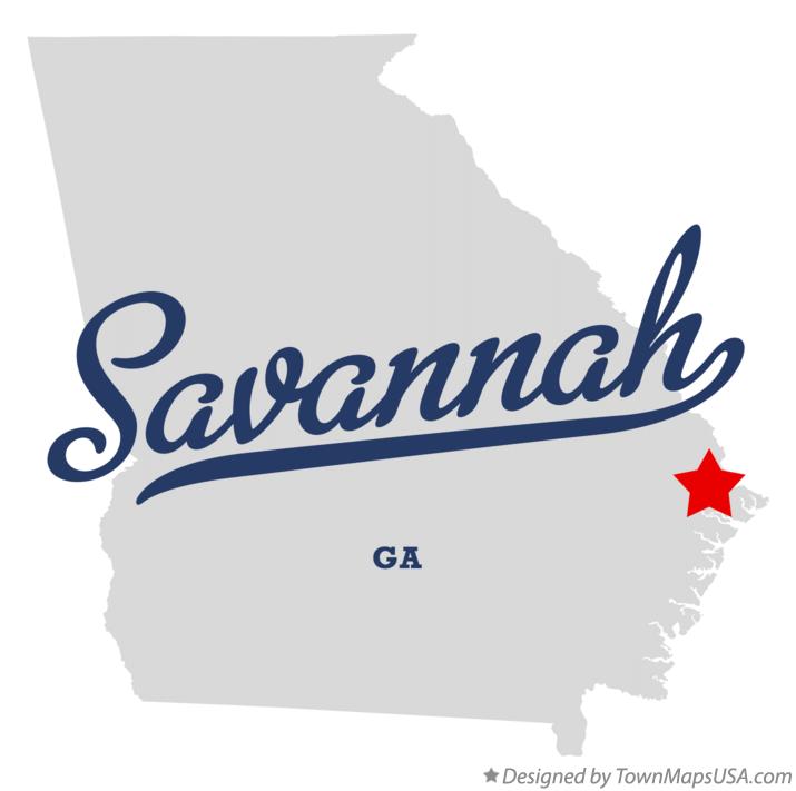 Map of Savannah Georgia GA