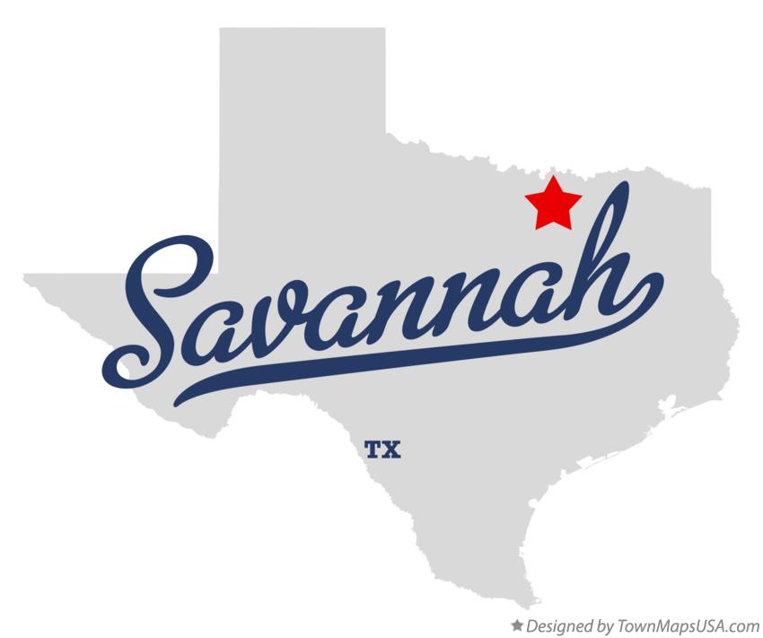 Map of Savannah Texas TX