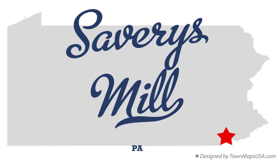 Map of Saverys Mill Pennsylvania PA