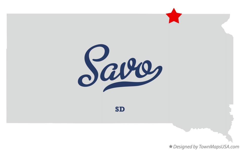 Map of Savo South Dakota SD
